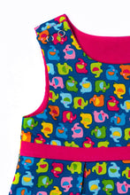 Load image into Gallery viewer, Blue & Raspberry Elephant Dress
