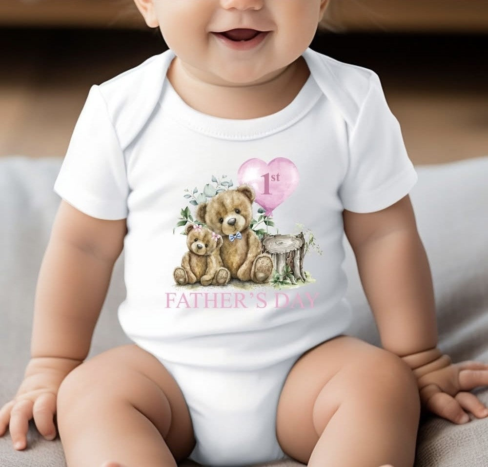 1st Father’s Day Baby Grow - Pink