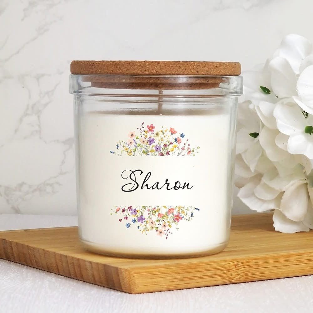 Pastel Wildflower Candle (Personalise)