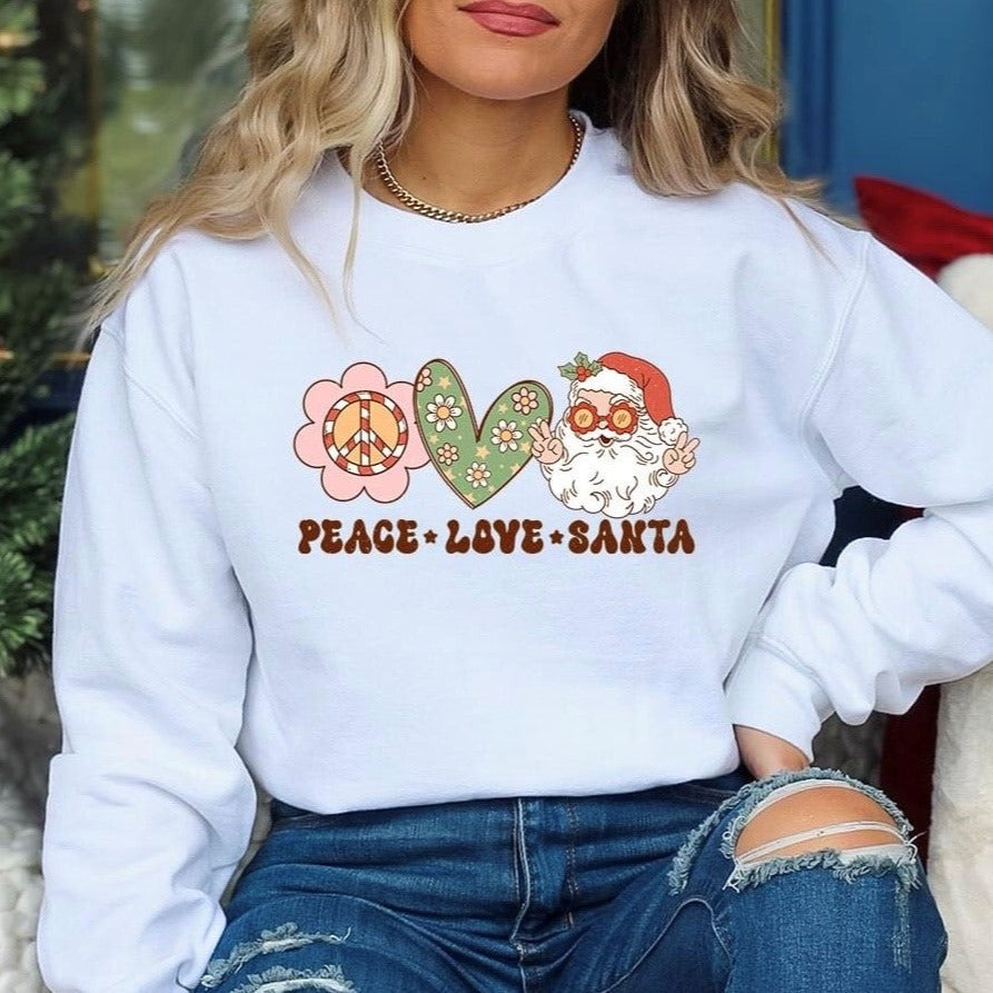 Sweatshirt - Peace Love Santa