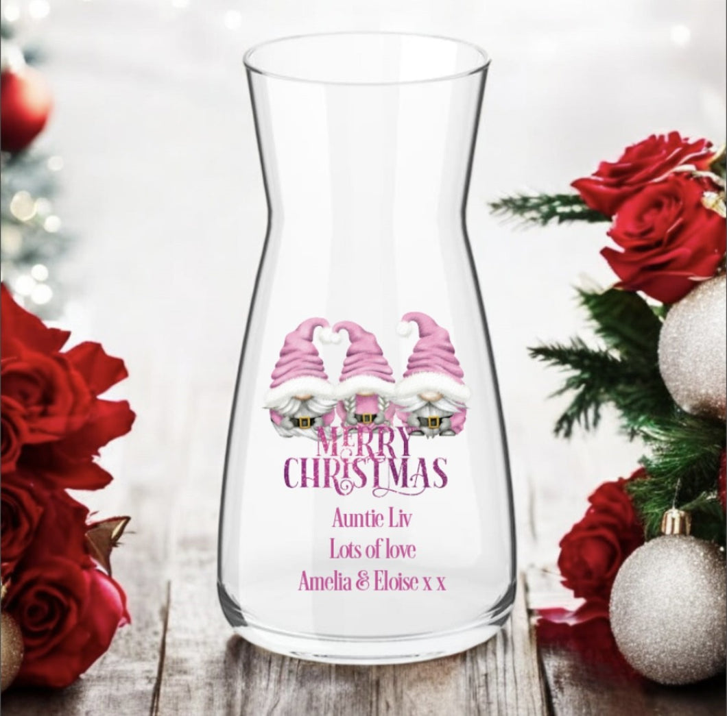 Merry Christmas Gnome Vase