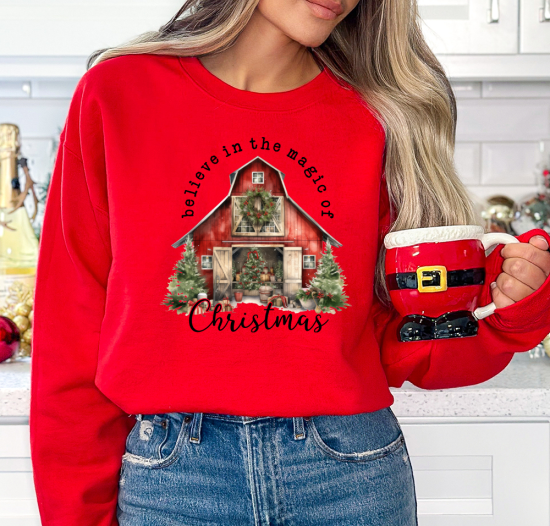 Believe in the Magic of Christmas Barn Sweatshirt