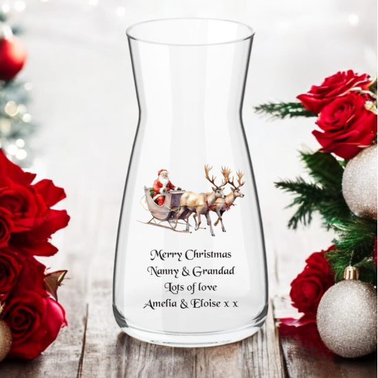 Santa & Reindeer Sleigh Vase