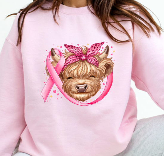 Breast Cancer Awareness – Highland Cow Pink Ribbon