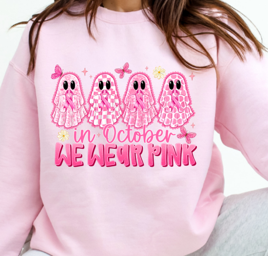 Breast Cancer Awareness - In October We Wear Pink Ghosts