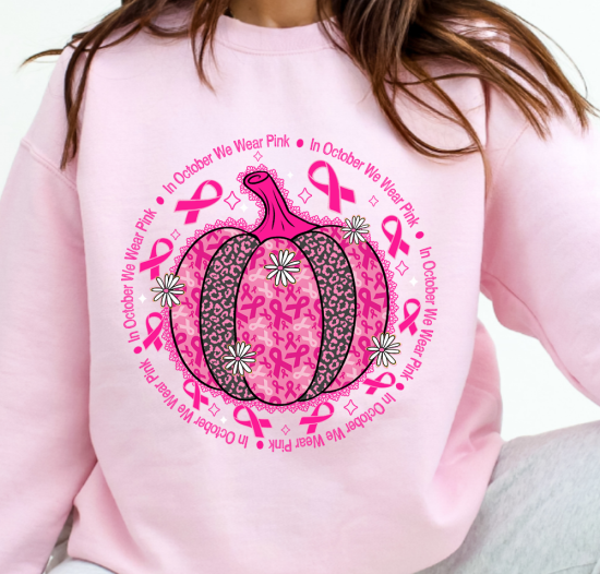 Breast Cancer Awareness - In October We Wear Pink Pumpkin