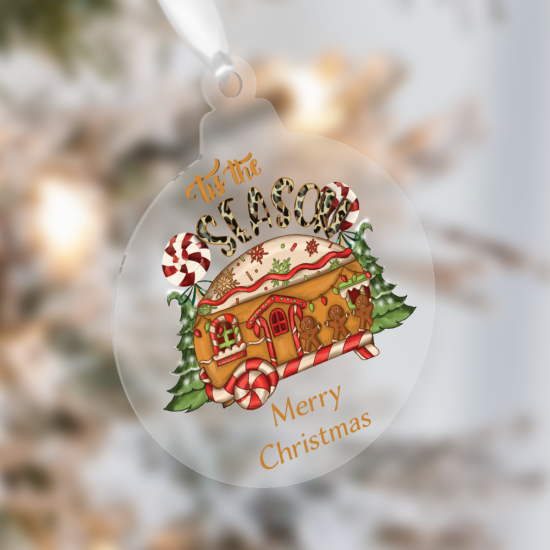 ’Tis the Season” Gingerbread Caravan Merry Christmas Bauble