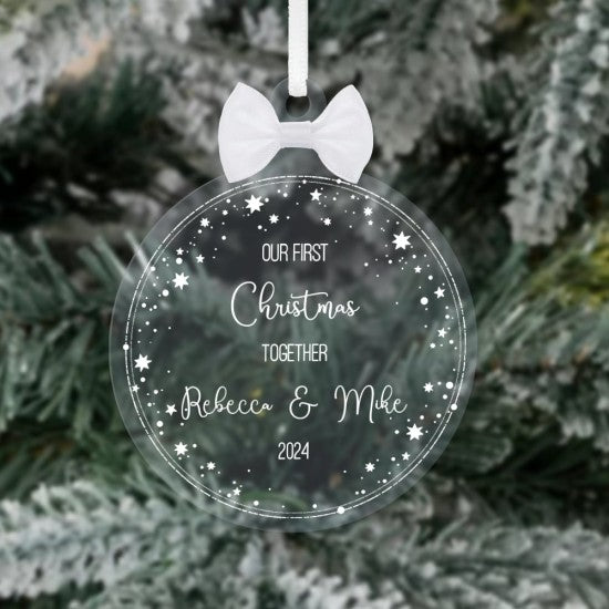 Personalised “Our First Christmas Together” Star Border Bauble