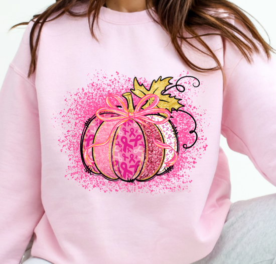 Breast Cancer Awareness - Pink Ribbon Pumpkin with Splash